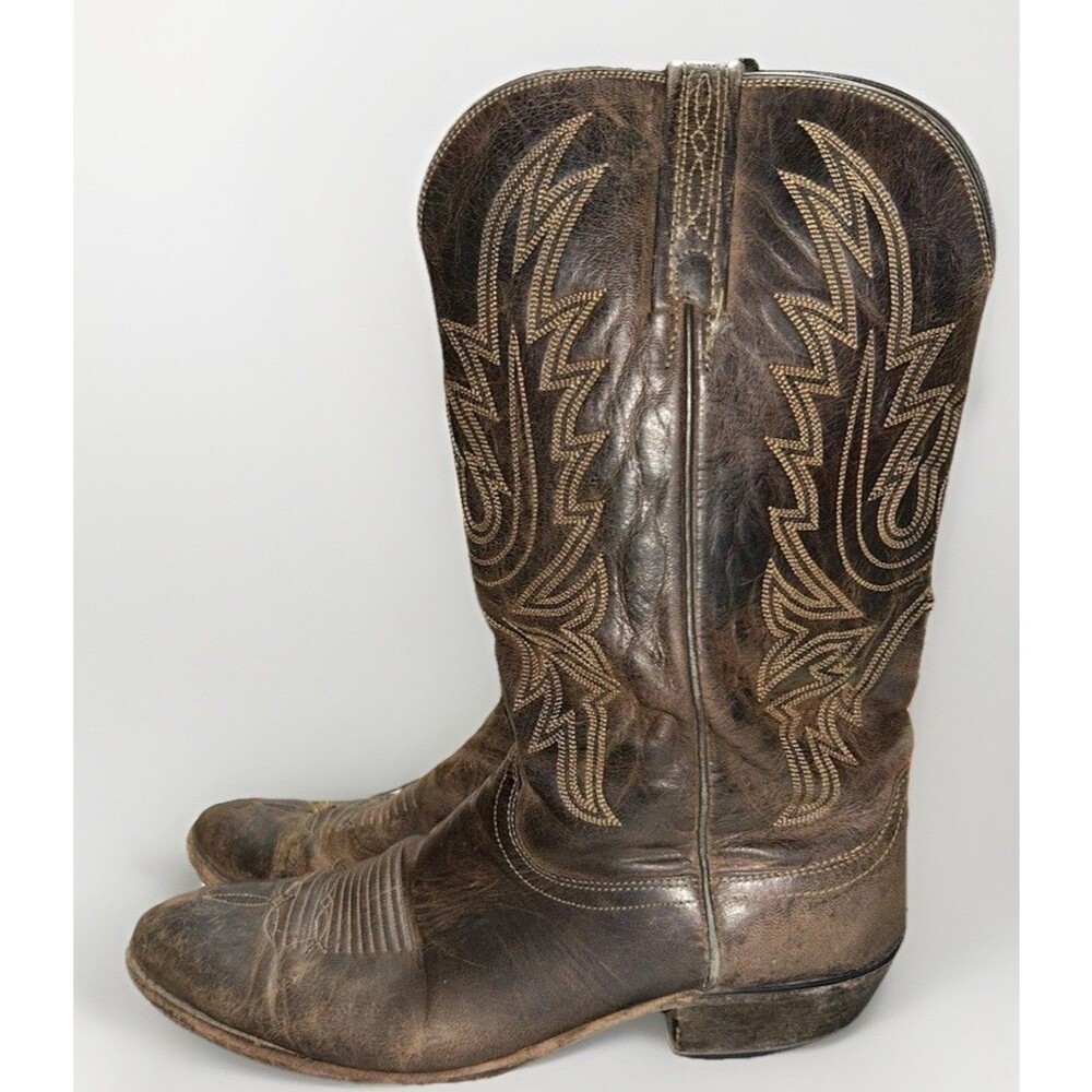 Lucchese 1883 Cowboy Boots Mens 10 D Corbin Mad Dog Goat Leather Western N1556R4